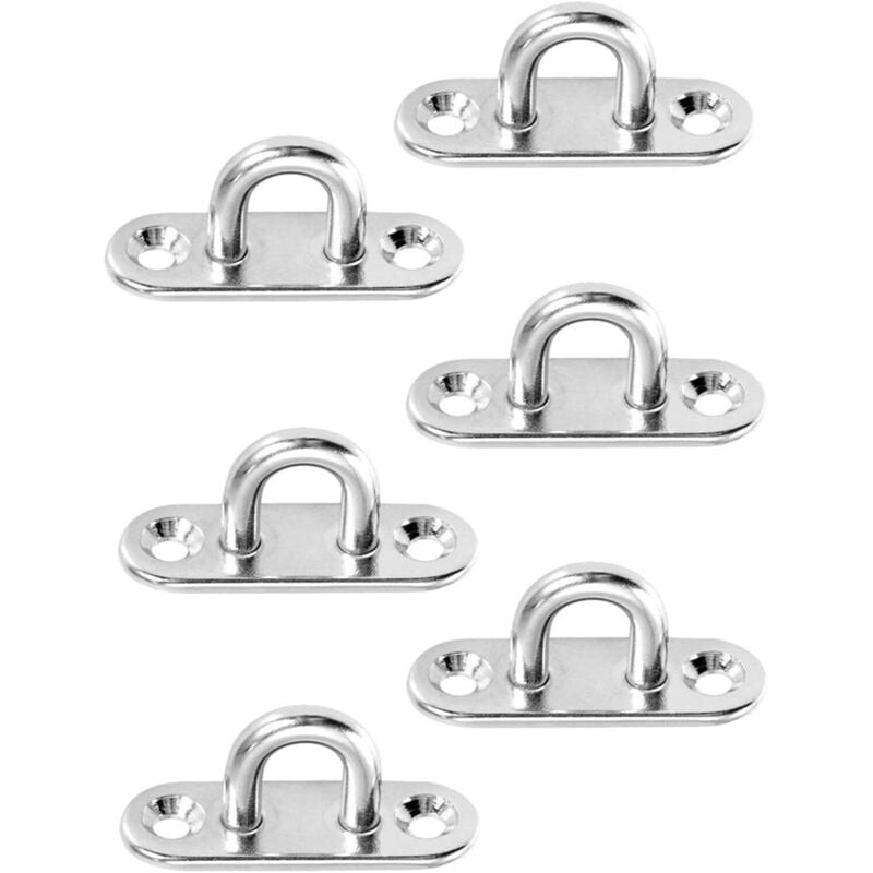 foto del prodotto pyygy - piastra con occhiello in acciaio inossidabile sella in acciaio gancio da parete per soffitto da 5 mm piastre con occhiello m5 in acciaio