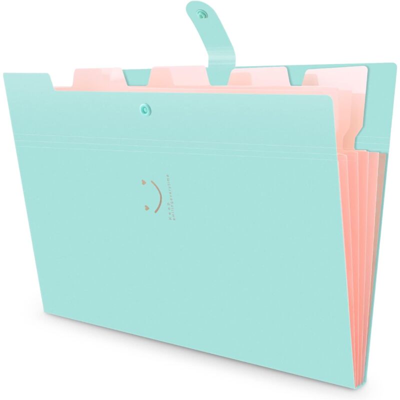 foto del prodotto pz a4 cartella portadocumenti espandibile organizer per documenti, organizer impermeabile con 5 scomparti, ufficio, casa, scuola, viaggio
