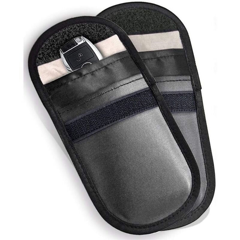 foto del prodotto pz custodia di sicurezza per chiavi auto, blocco chiavi auto, borsa di blocco del segnale rfid protezione anti-onda ad alta tecnologia keyless go, blocca segnali rfid/nfc/wifi/gsm/bluetooth