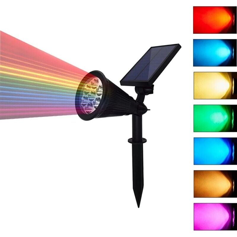 foto del prodotto pz led solar garden light spotlight auto changing 7 colori luce solare esterna per cortile patio prato illuminazione impermeabile