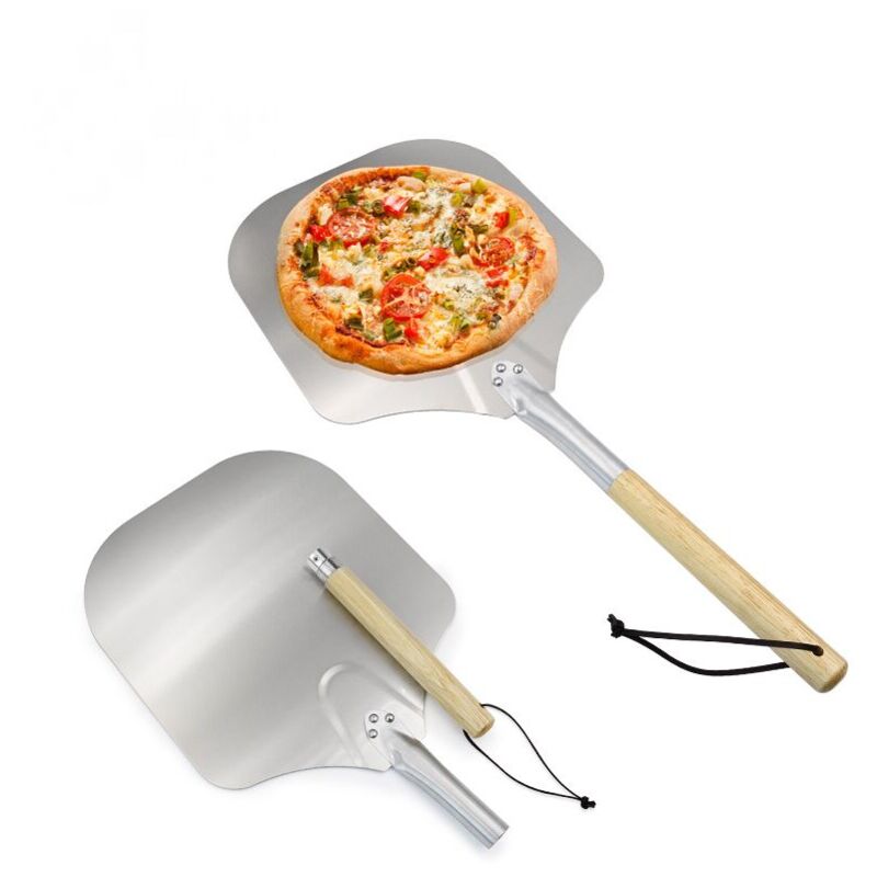 foto del prodotto pz pala per pizza, pala per pizza quadrata in alluminio 63,5x33,5 cm, pala per pizza con manico lungo in legno, pala per pizza in alluminio con pala