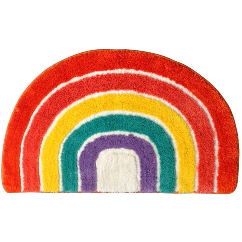 foto del prodotto pz. tappeto, tappetino da bagno, tappetino per bambini, tappetino assorbente, tappetino arcobaleno, tappetino semicircolare, tappetino antiscivolo