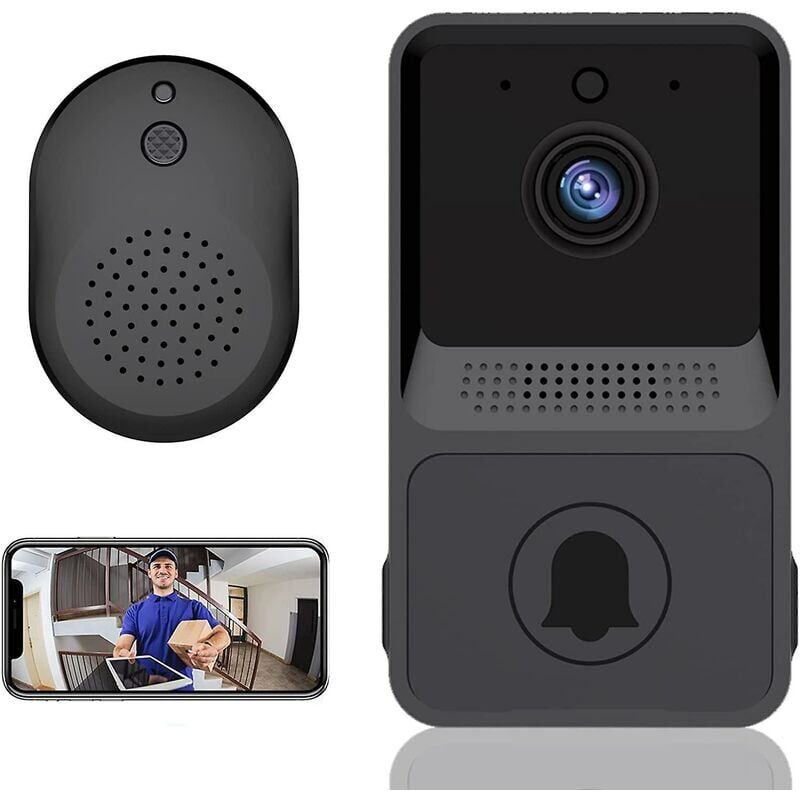 foto del prodotto pz. videocitofono wireless remoto smart home intercom hd night vision wifi ricarica smart doorbell comunicazione bidirezionale controllo app