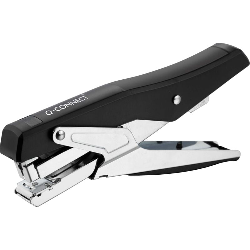 foto del prodotto q-connect - cucitrice metallizzata e nera de pinze soft-touch capacità 25 fogli usa punti metallici 24 6 e 26 6