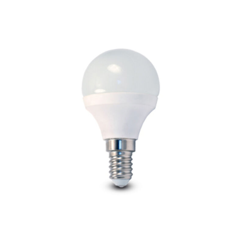 foto del prodotto q.ta . 10 led sfera 5,5w e14 lumen 470 6500k fredda