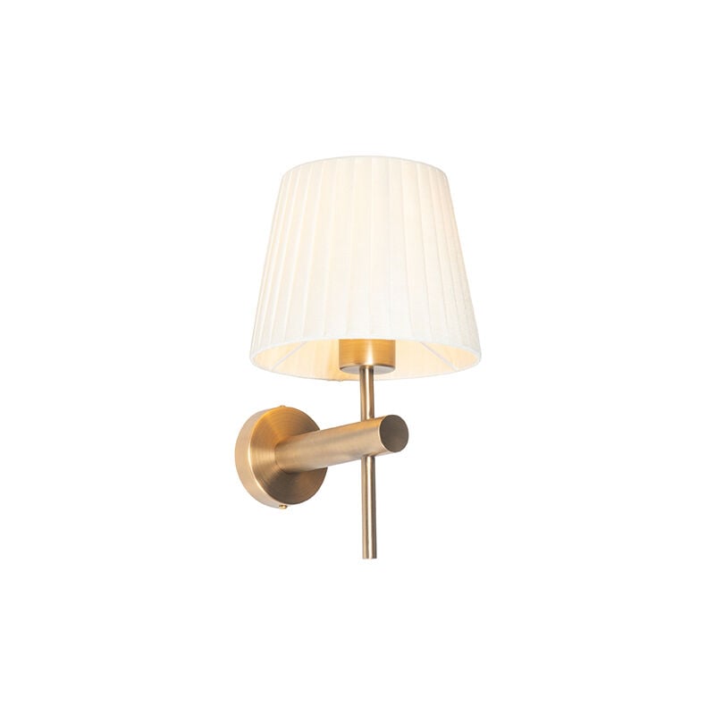 foto del prodotto qazqa applique con paralume pluk moderno tessuto,acciaio bianco tondo e27 max. 1 x 7 watt