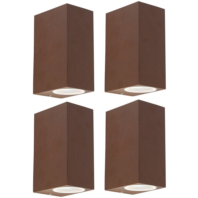 foto del prodotto qazqa appliques baleno industriale alluminio ruggine allungato max. 2 x watt