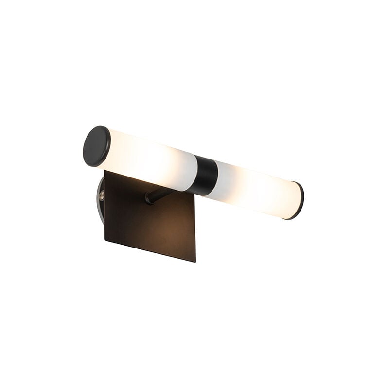 foto del prodotto qazqa appliques bath moderno vetro,acciaio nero bianco oblungo g9 max. 2 x 2.5 watt