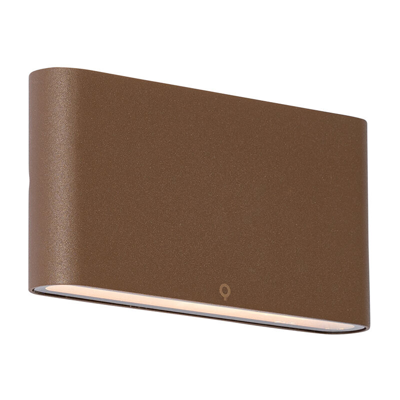 foto del prodotto qazqa appliques batt moderno alluminio,vetro ruggine allungato non sostituibile led max. 2 x 13.5 watt