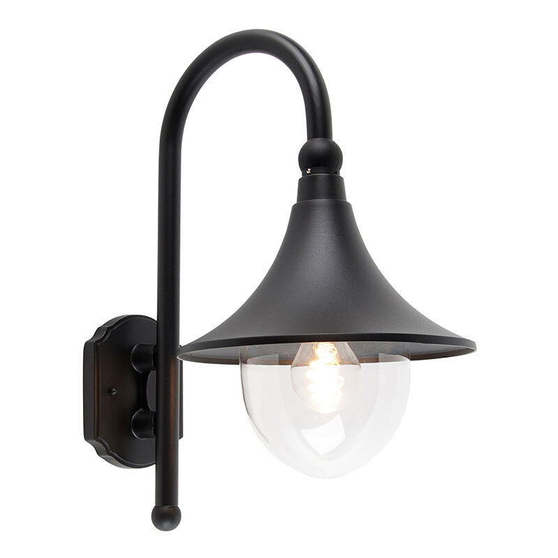 foto del prodotto qazqa appliques daphne classico alluminio,plastico nero tondo e27 max. 1 x 4.9 watt