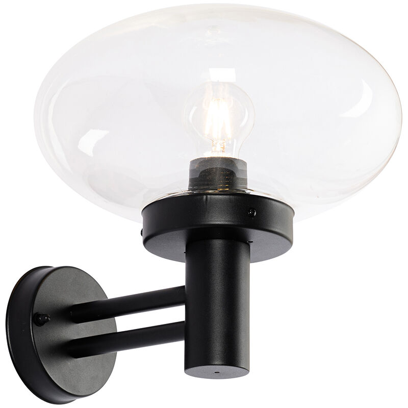 foto del prodotto qazqa appliques elly moderno acciaio inossidabile,plastico nero ovale max. 1 x watt