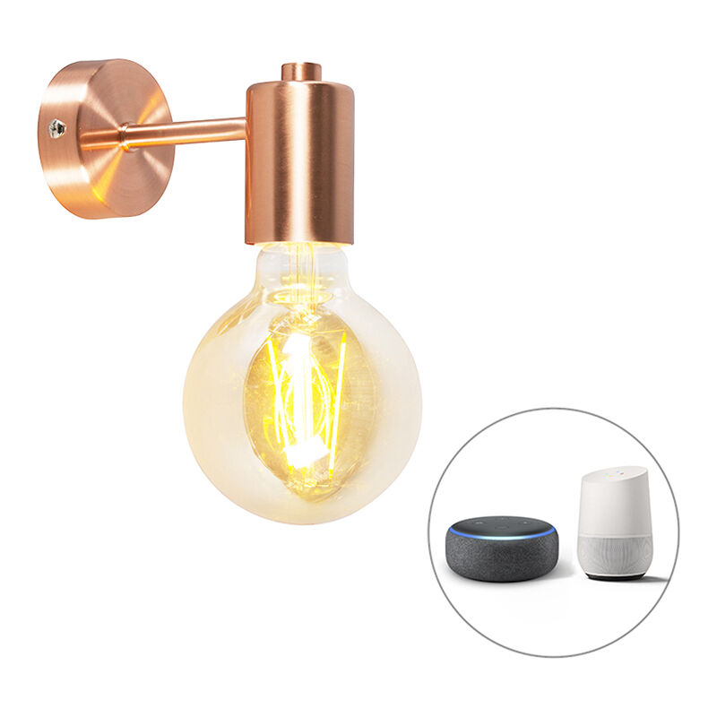 foto del prodotto qazqa appliques facil moderno acciaio rame cilindro e27 max. 1 x 4.9 watt