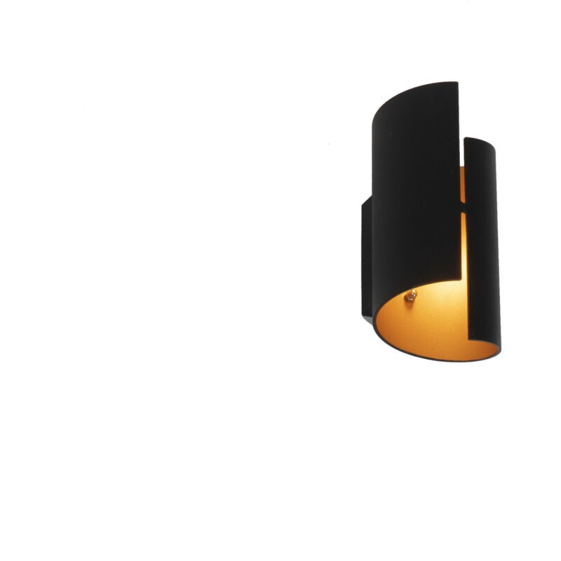 foto del prodotto qazqa appliques faldo moderno alluminio nero cilindro g9 max. 1 x 2.5 watt