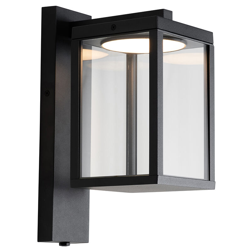 foto del prodotto qazqa appliques ferdinand moderno alluminio,vetro nero allungato non sostituibile led max. 1 x 13 watt