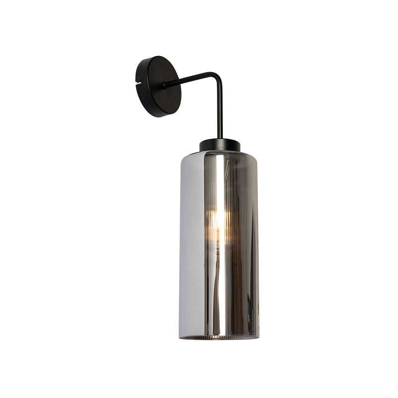 foto del prodotto qazqa appliques laura art d co vetro,acciaio grigio nero tondo max. 1 x watt