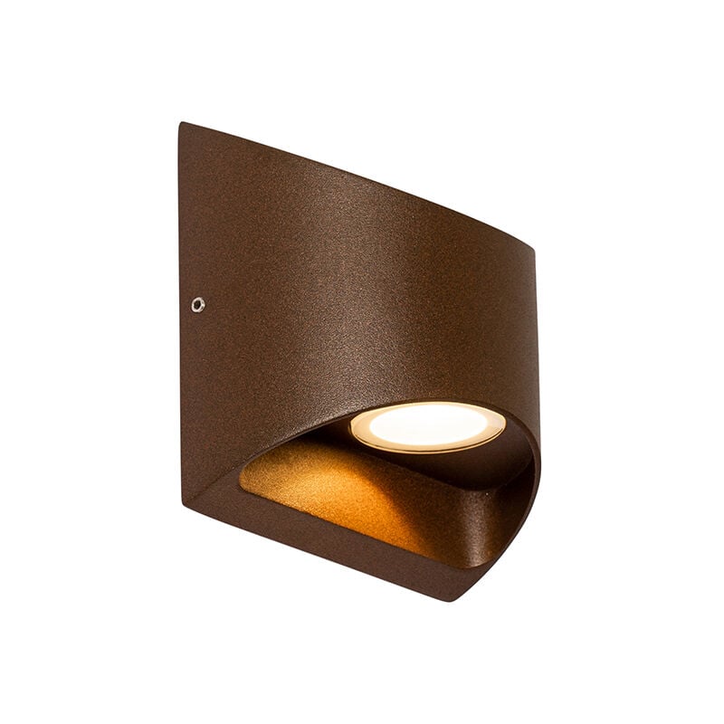 foto del prodotto qazqa appliques mal moderno alluminio,vetro ruggine allungato non sostituibile led max. 2 x 3.1 watt