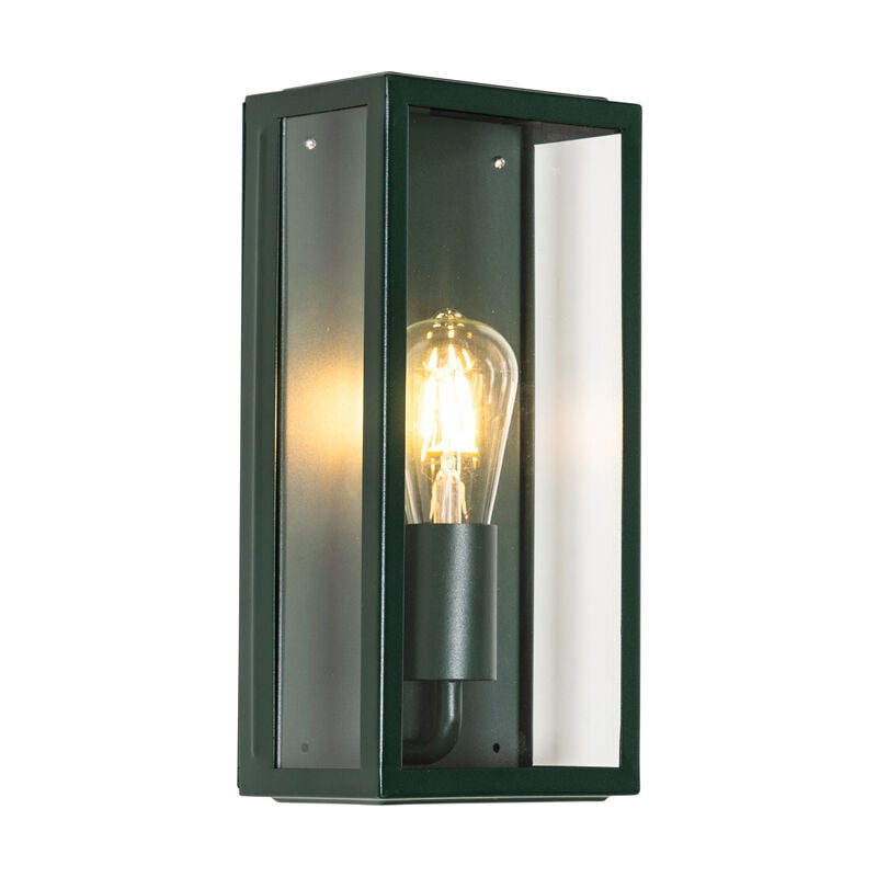 foto del prodotto qazqa appliques rotterdam industriale acciaio inossidabile,vetro verde allungato max. 1 x watt