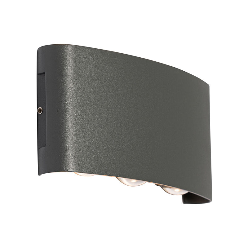 foto del prodotto qazqa appliques silly moderno alluminio,plastico grigio scuro oblungo non sostituibile led max. 6 x 6 watt