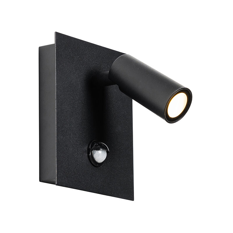 foto del prodotto qazqa appliques simon - moderno - acciaio - nero - allungato non sostituibile led max. 1 x 3.6 watt