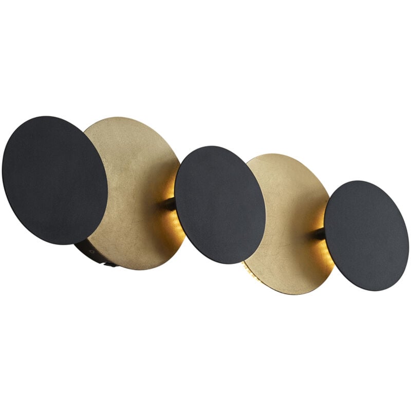 foto del prodotto qazqa appliques sunrise moderno metallo nero oro tondo non sostituibile led max. 5 x 20 watt