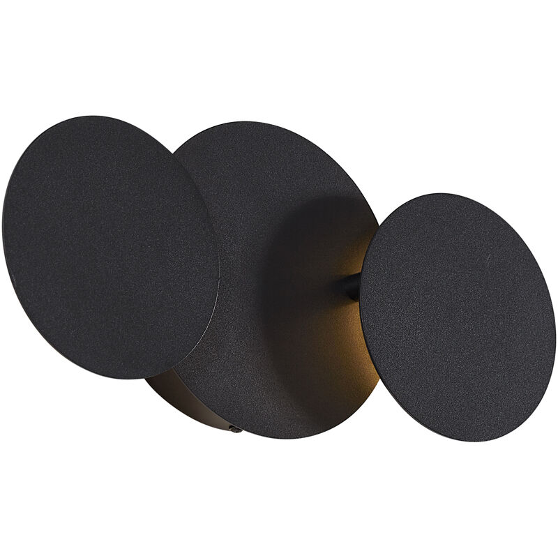foto del prodotto qazqa appliques sunrise moderno metallo nero tondo non sostituibile led max. 3 x 12 watt