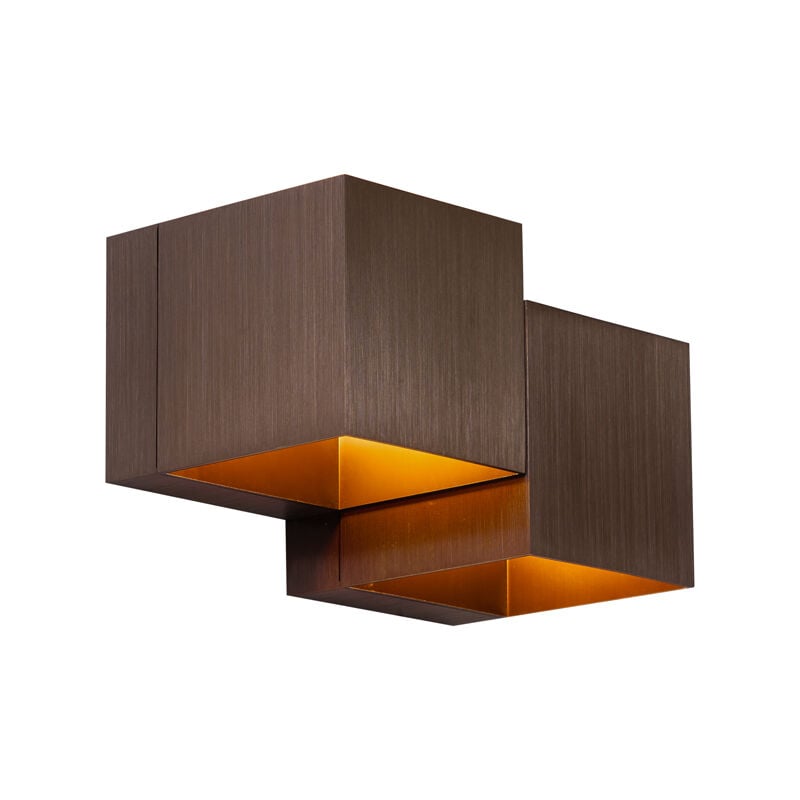 foto del prodotto qazqa appliques transfer double moderno alluminio bronzo alltri quadrato max. 2 x watt