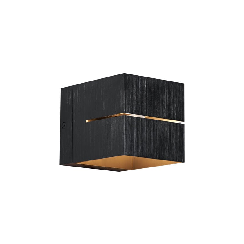 foto del prodotto qazqa appliques transfer groove moderno alluminio gunmetal quadrato max. 1 x watt