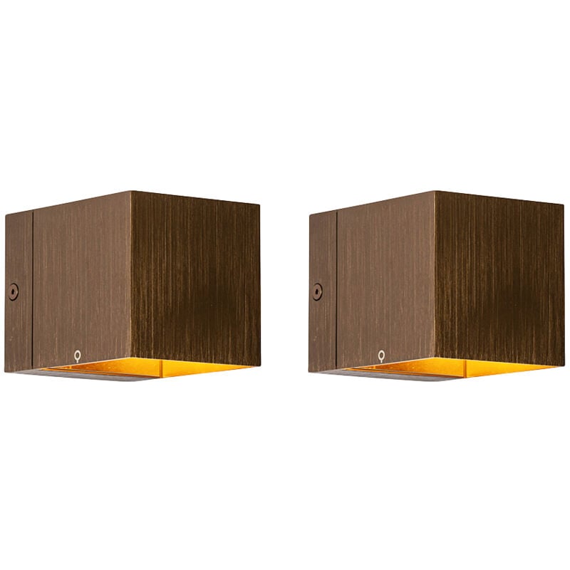 foto del prodotto qazqa appliques transfer moderno alluminio bronzo quadrato g9 max. 1 x 2.5 watt