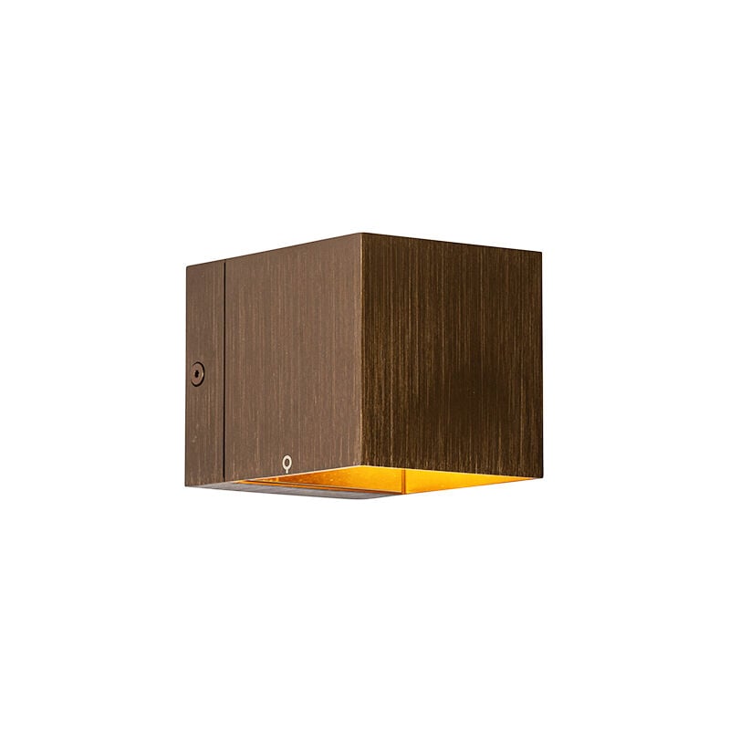 foto del prodotto qazqa appliques transfer moderno alluminio bronzo quadrato max. 1 x watt