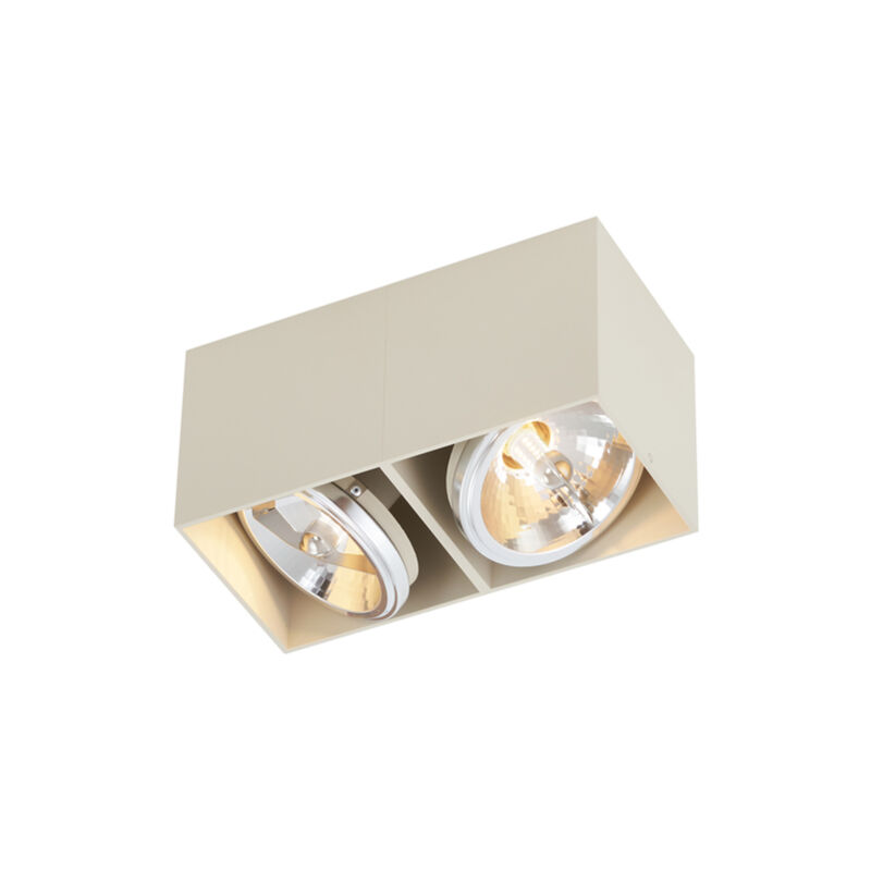foto del prodotto qazqa box moderno alluminio beige allungato max. 2 x watt