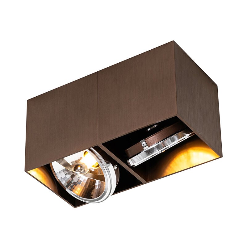 foto del prodotto qazqa faretto box design alluminio bronzo allungato max. 2 x watt