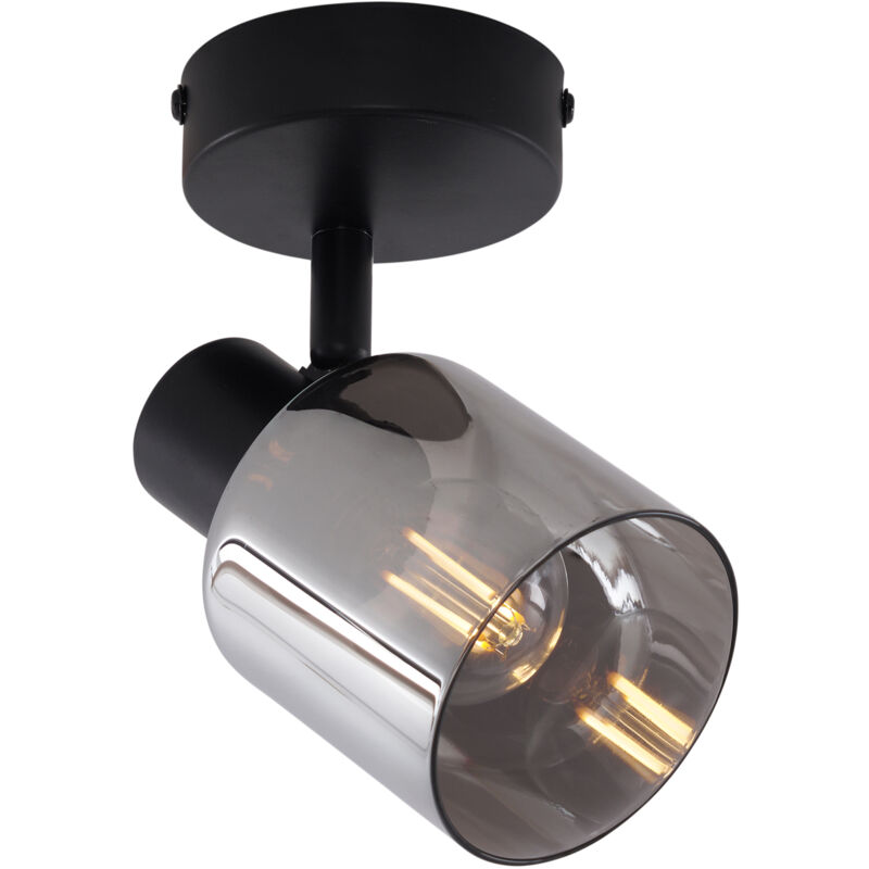 foto del prodotto qazqa faretto cilin moderno metallo,vetro nero tondo max. 1 x watt
