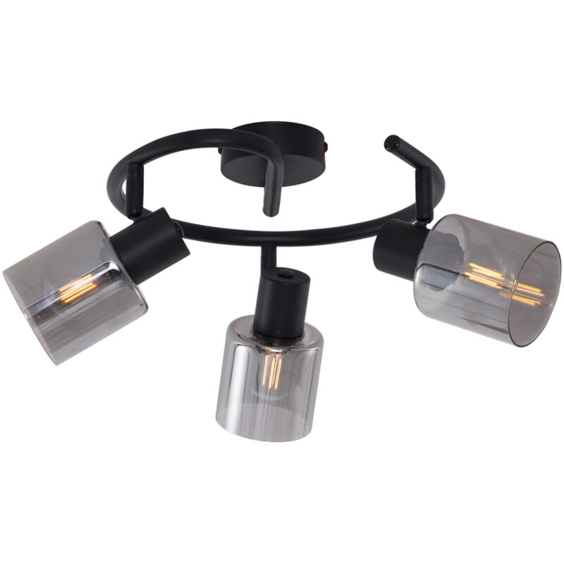 foto del prodotto qazqa faretto cilin moderno metallo,vetro nero tondo max. 3 x watt