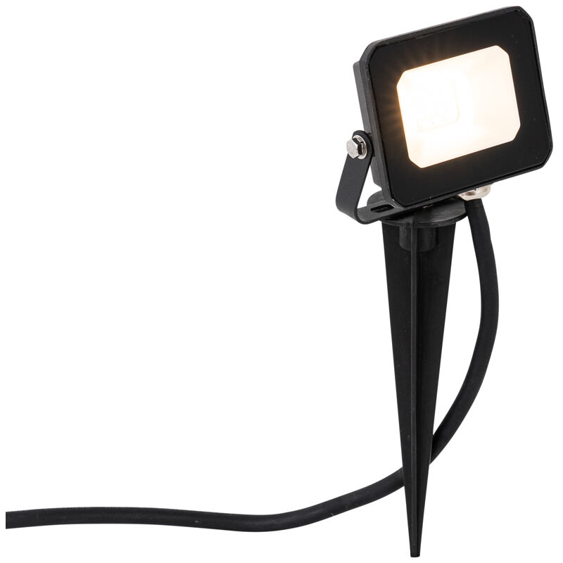 foto del prodotto qazqa faretto con palo da giardino levana moderno alluminio,vetro nero oblungo non sostituibile led max. 1 x 10 watt