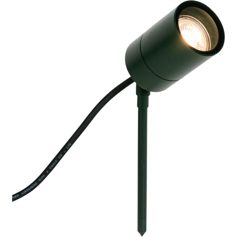 foto del prodotto qazqa faretto con palo da giardino solo moderno acciaio inossidabile,vetro verde tondo max. 1 x watt