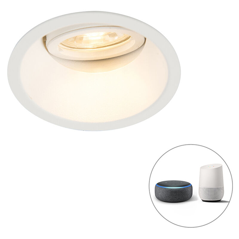 foto del prodotto qazqa faretto da incasso alloy moderno alluminio bianco tondo gu10 max. 1 x 5 watt