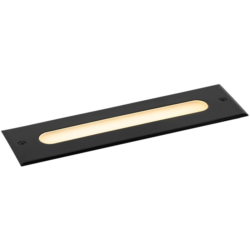 foto del prodotto qazqa faretto da incasso da terra eline moderno alluminio,acciaio nero allungato non sostituibile led max. 1 x 10 watt