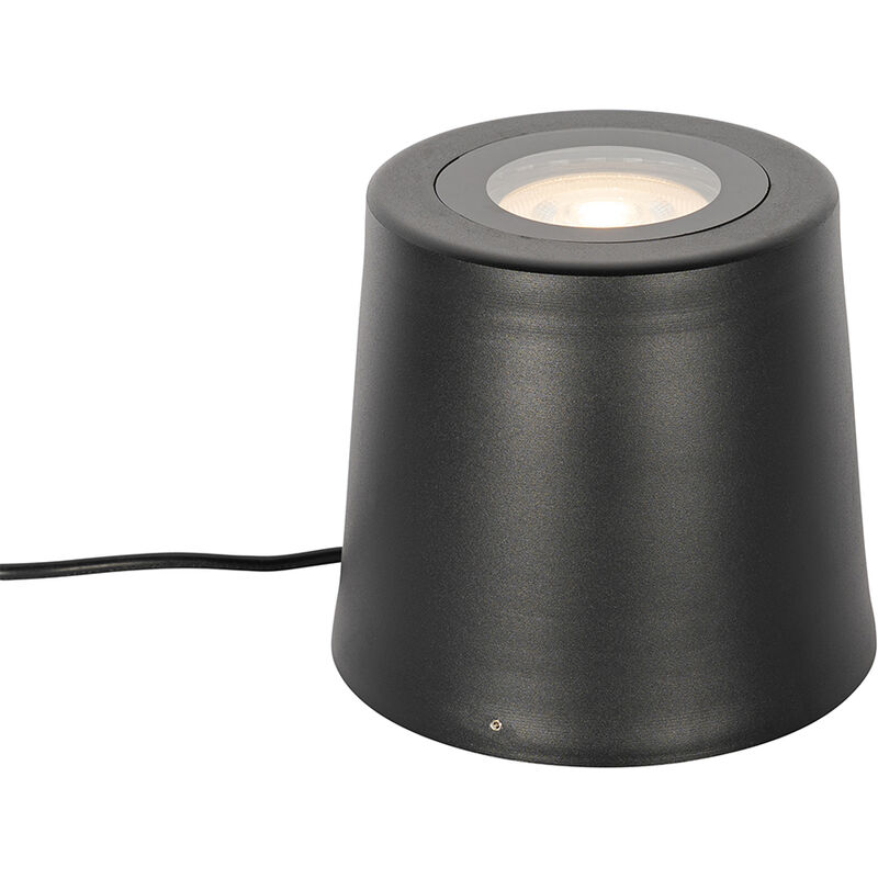 foto del prodotto qazqa faretto da incasso da terra lennard moderno alluminio nero tondo max. 1 x watt