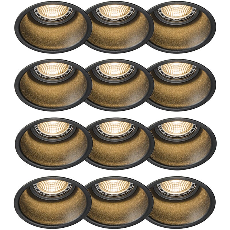 foto del prodotto qazqa faretto da incasso dept design alluminio nero tondo max. 1 x watt