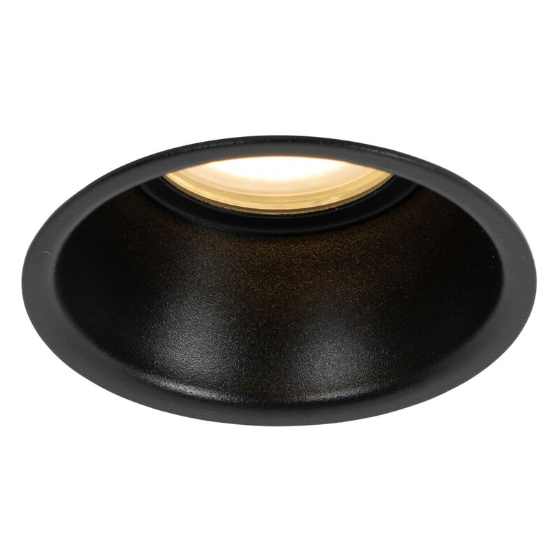 foto del prodotto qazqa faretto da incasso dept moderno alluminio nero tondo max. 1 x watt