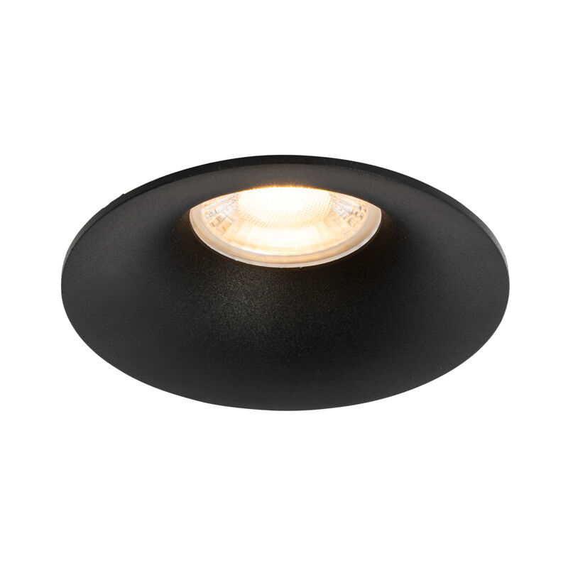 foto del prodotto qazqa faretto da incasso gijs moderno alluminio nero tondo max. 1 x watt