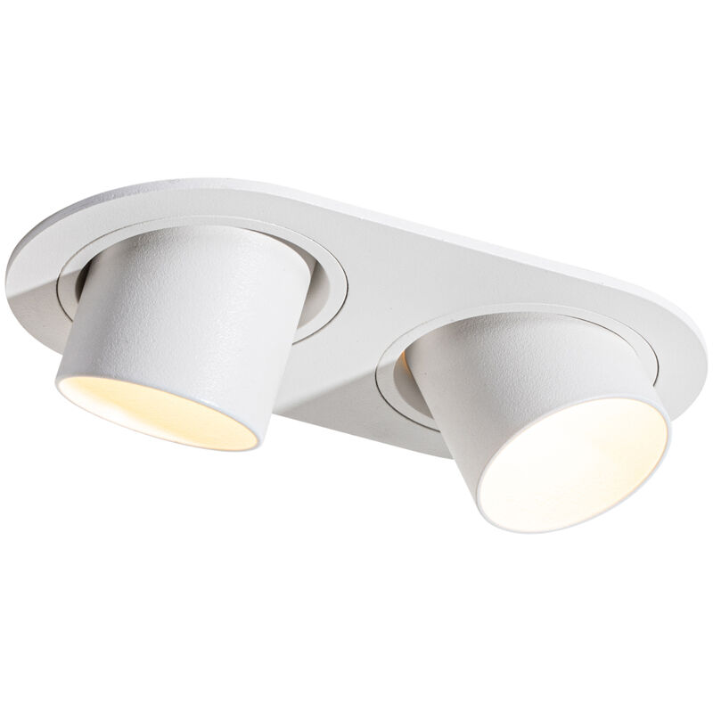 foto del prodotto qazqa faretto da incasso installa moderno alluminio bianco tondo ovale max. 2 x watt