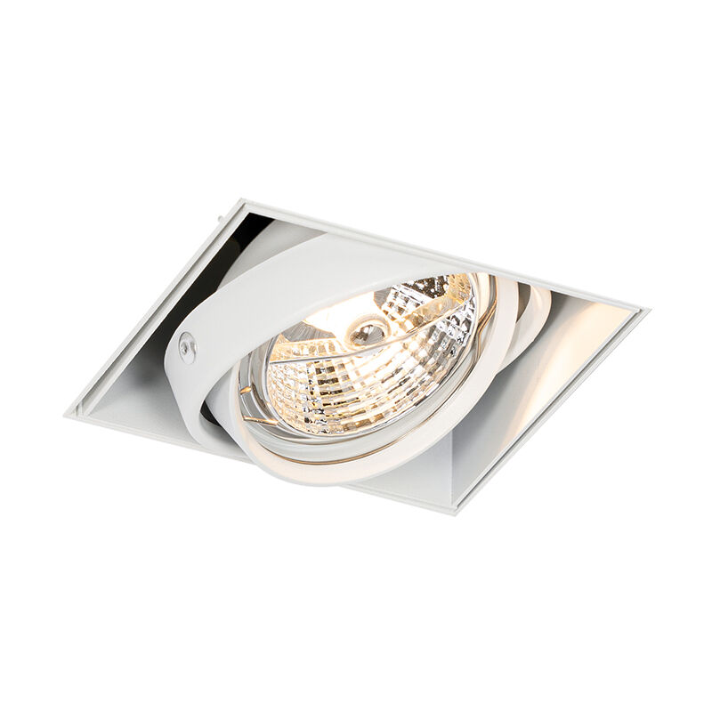 foto del prodotto qazqa faretto da incasso oneon trimless 70 moderno acciaio bianco quadrato max. 1 x watt