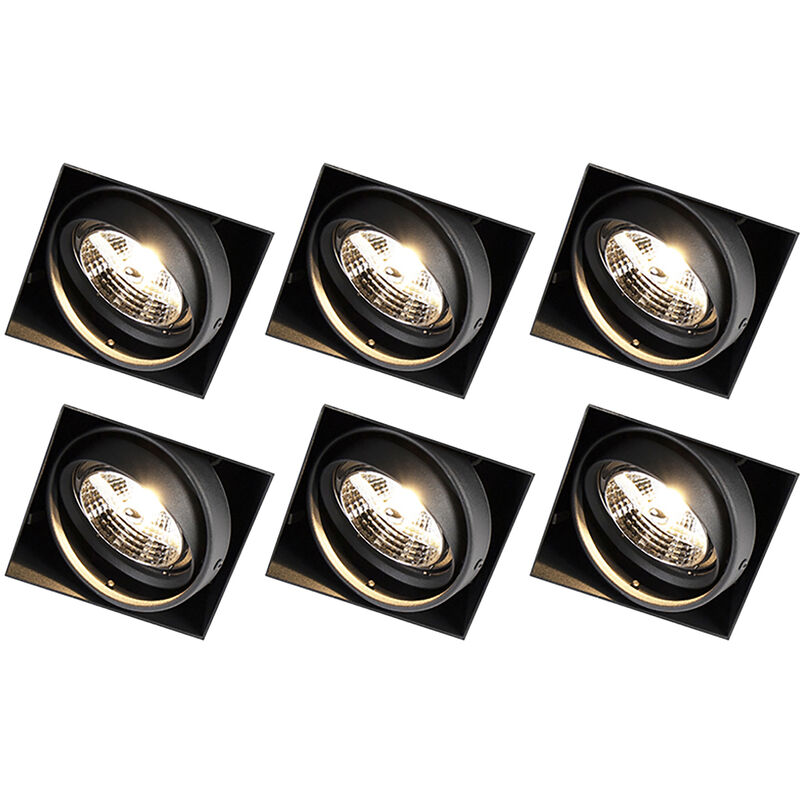 foto del prodotto qazqa faretto da incasso oneon trimless 70 moderno acciaio nero quadrato max. 1 x watt