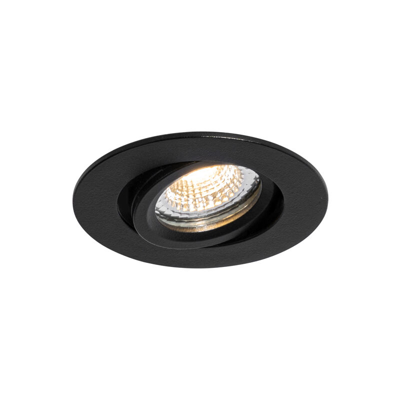 foto del prodotto qazqa faretto da incasso pupil moderno vetro nero trasparente tondo non sostituibile led max. 1 x 3.7 watt