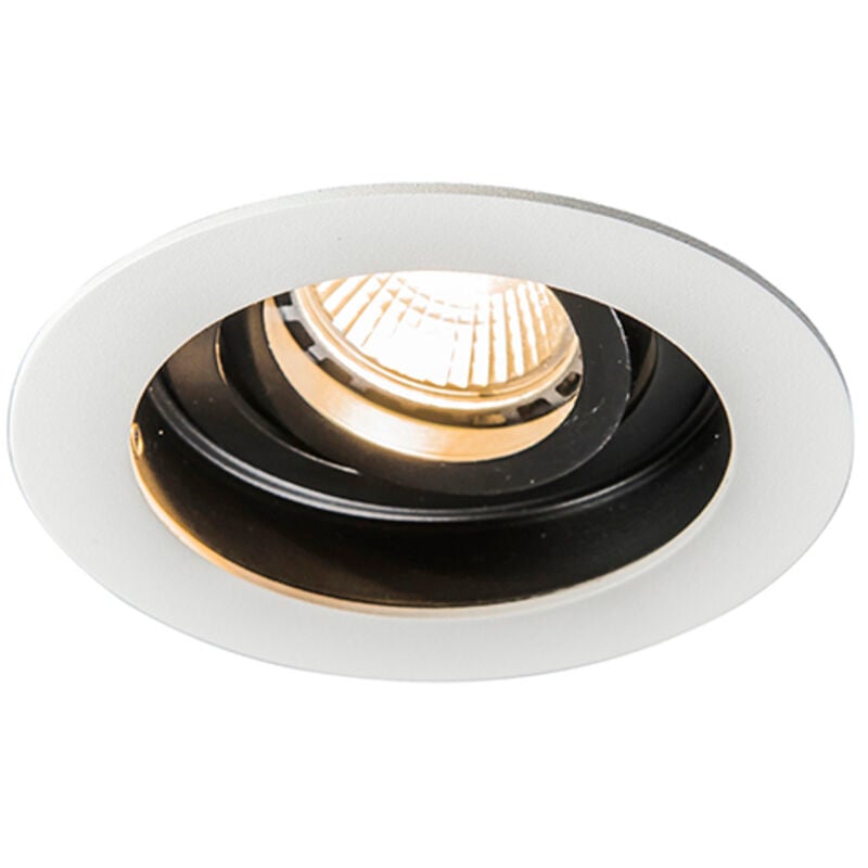foto del prodotto qazqa - faretto da incasso rondoo - moderno - alluminio - bianco acciaio - tondo gu10 max. 2 x 5 watt