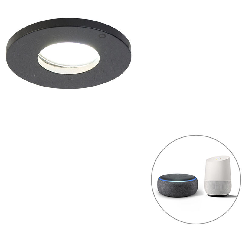 immagine 0 del prodotto qazqa faretto da incasso shed moderno alluminio nero tondo gu10 max. 1 x 4.5 watt