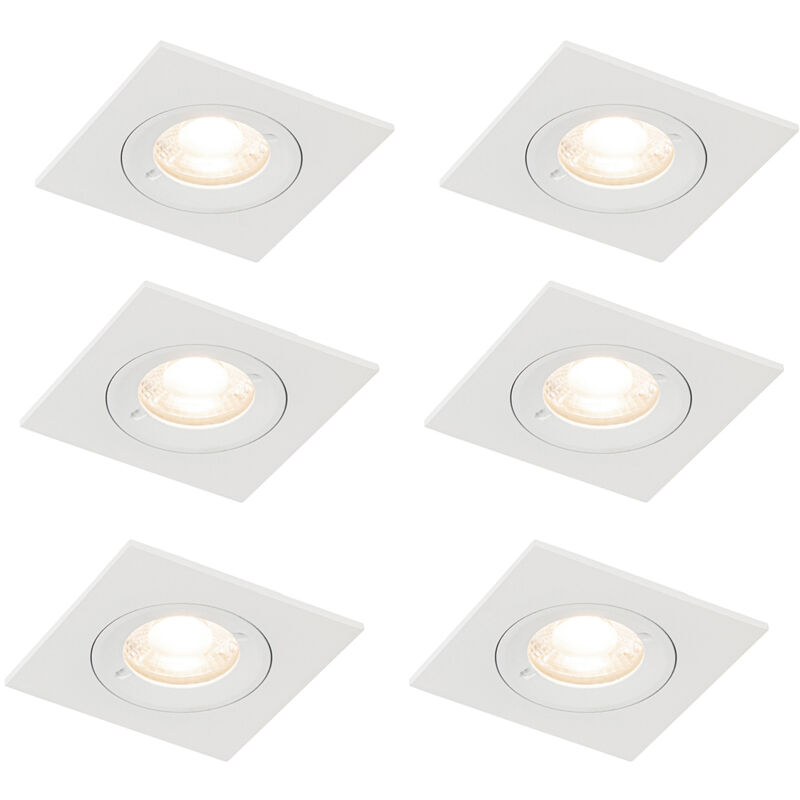 foto del prodotto qazqa faretto da incasso xena moderno alluminio bianco quadrato max. 6 x watt