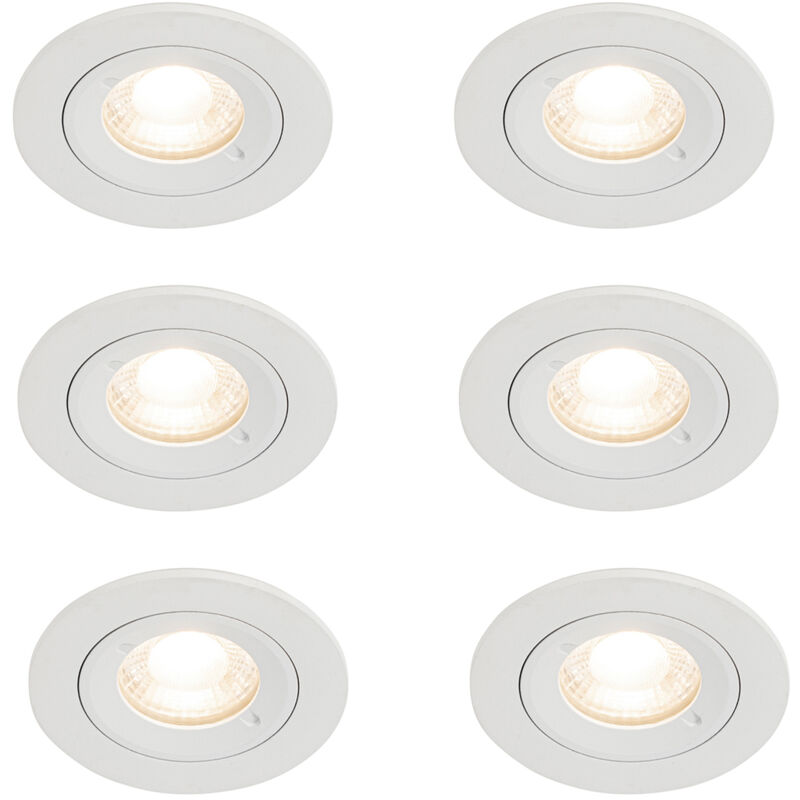 foto del prodotto qazqa faretto da incasso xena moderno alluminio bianco tondo max. 6 x watt