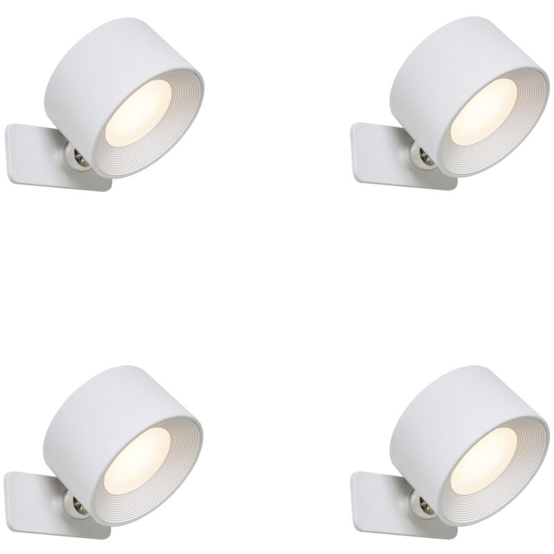 foto del prodotto qazqa faretto da soffitto parete bright moderno plastico bianco tondo non sostituibile led max. 4 x 4 watt